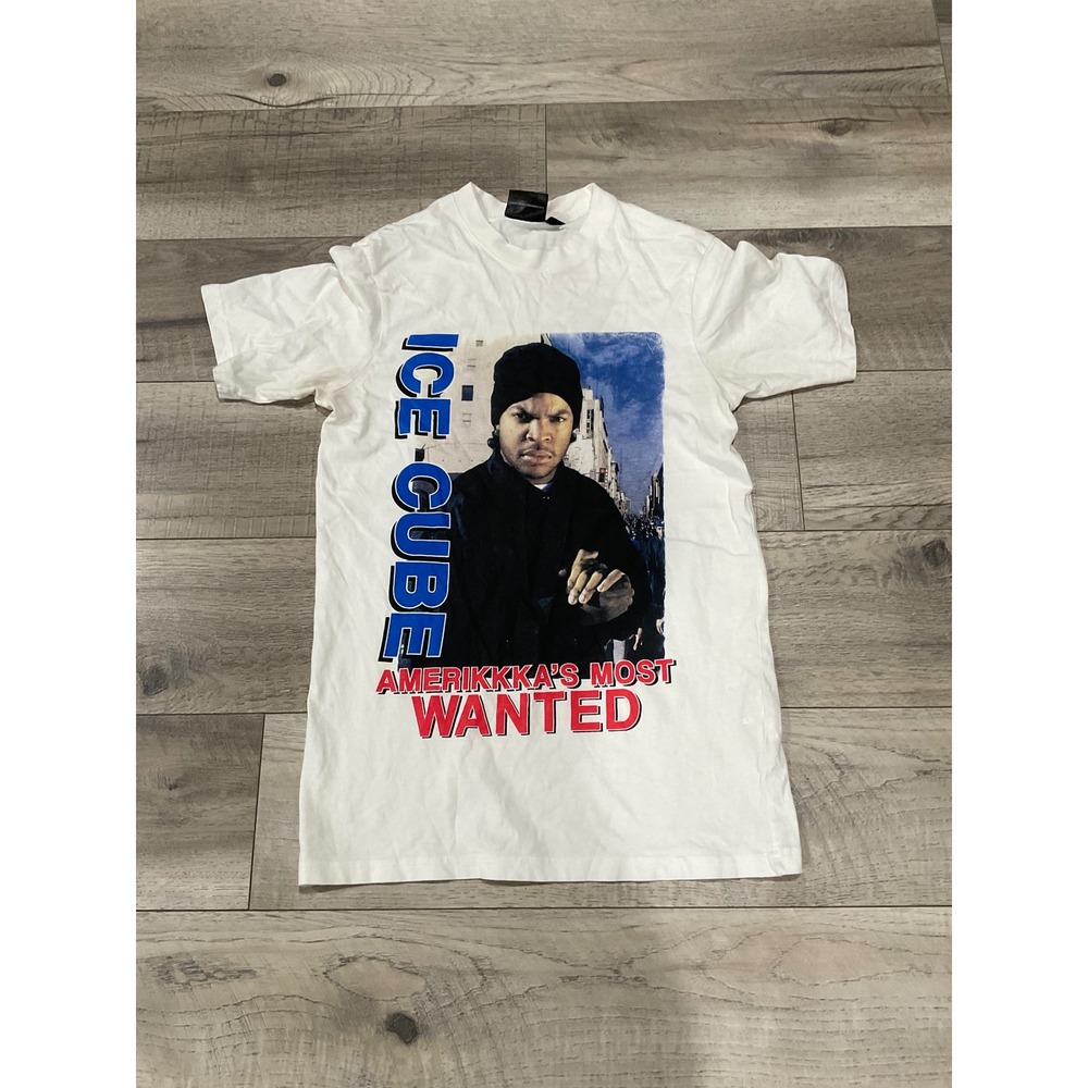 Ice Cube AmeriKKKa's Most Wanted‎ Graphic T-Shirt White XS Hip Hop Rap Tee
